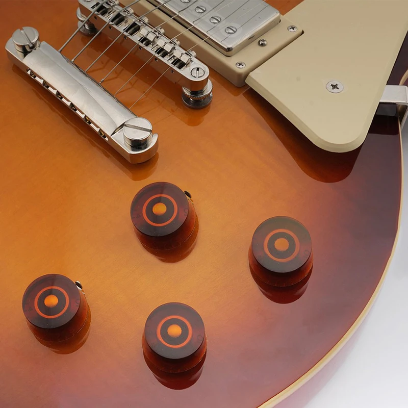 1/4 Stück E-Gitarre Bass Lautstärkeregler Potentiometer Steuerknöpfe Lautstärkeregler Potentiometer Hut LP Tonknopf für Gitarre Image