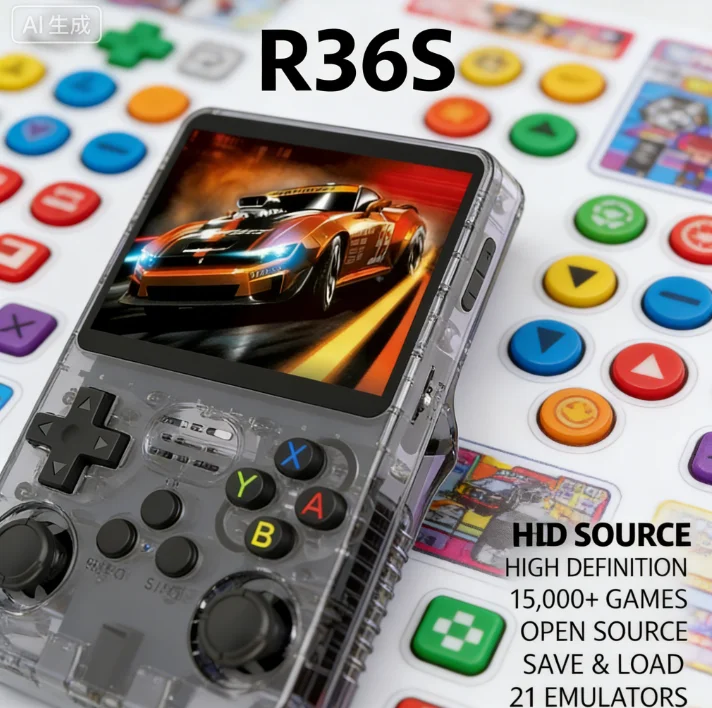 20000 jeux console de jeu rétro R36S 3,5 pouces système open source Linux console de jeu portable avec 64G pour cadeaux pour enfants