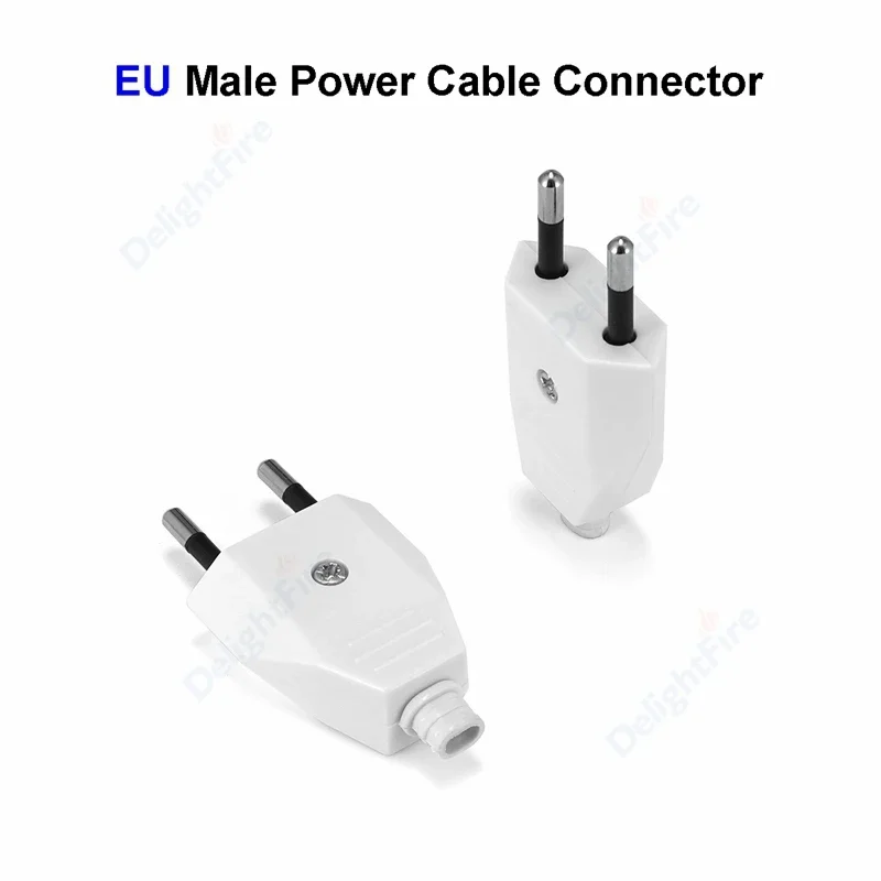 EU-Ersatzstecker EU-Schuko Frankreich Stromkabel-Steckverbinder Elektrische Steckdose 4,0mm Männlicher Schraubanschluss Adapter Image