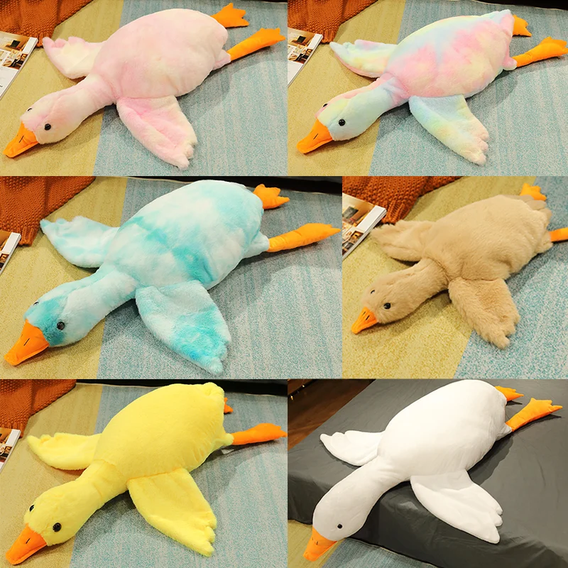 50-190 cm große Gans Plüschtier Kawaii neuer Stil bunte riesige Ente Kissen Stofftier Boba Gans Puppe Geburtstagsgeschenke für Kinder Image