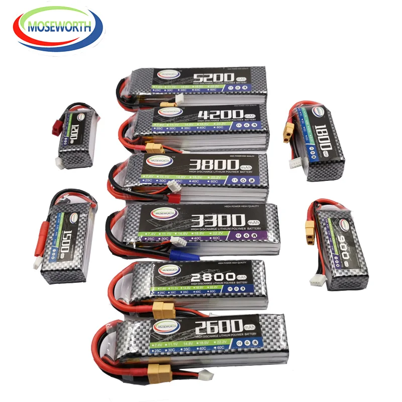 3S 11,1 V 1300 1800 2200 3300 4200 4000 5200 6000 mAh 30C 40C 60C Nano RC Spielzeug LiPo Batterie RC Flugzeug Drone Hubschrauber