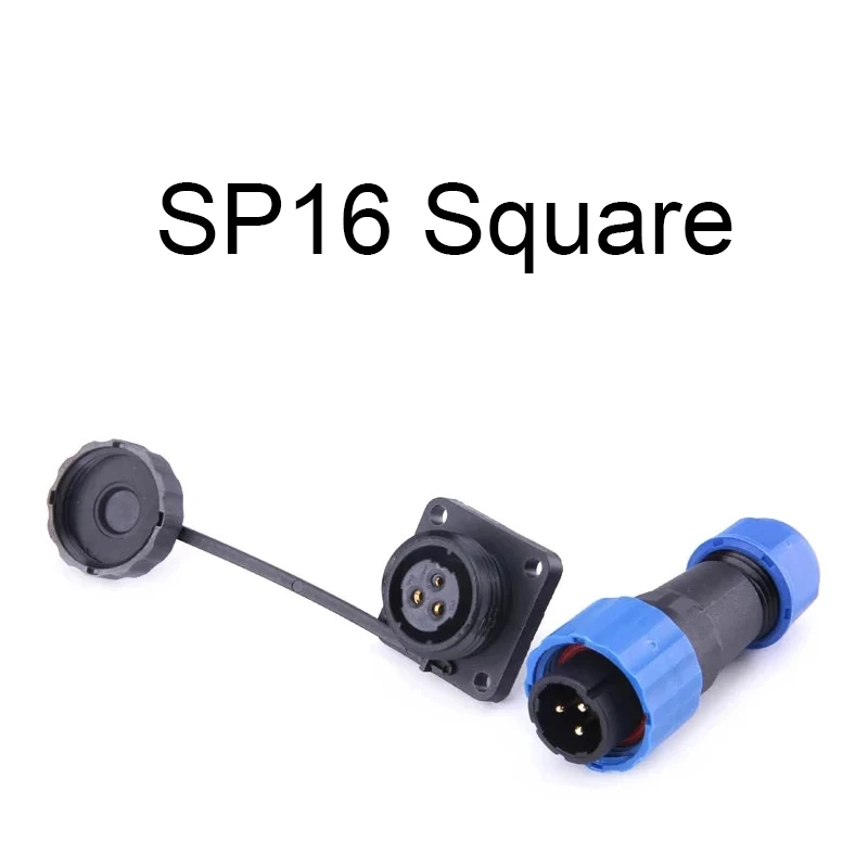 SP16 IP68 Quadratische Wasserdichte Stecker 2/3/4/5/6/7/9 Pin Luftfahrt Anschlüsse Stecker Stecker & Buchse Männlich Und Weiblich Hohe qualität Image