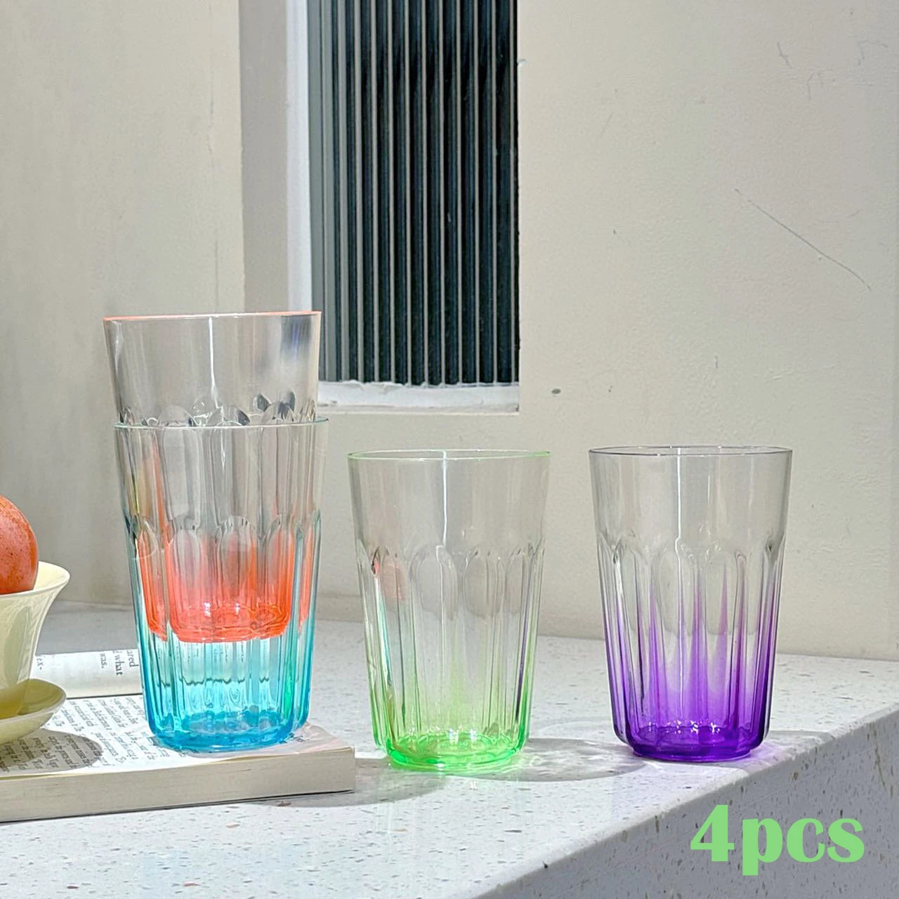 1/4 stücke Acryl Kunststoff Bier Tassen Transparent Anti-drop Verdickt Achteckige Tasse Whisky Glas Tumbler Wasser Glas Tasse Image