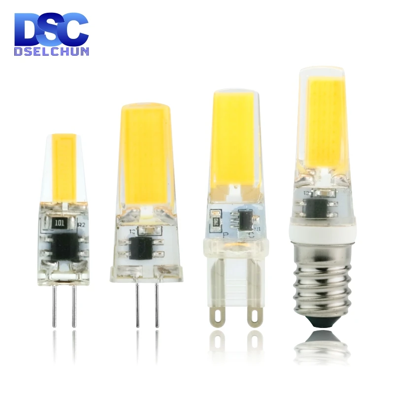 4 Stück/Set LED G4 G9 E14 3W 6W Glühbirne AC/DC 12V 220V LED-Lampe COB Strahler Kronleuchter Ersatz für Halogenlampen Kalt-/Warmweiß