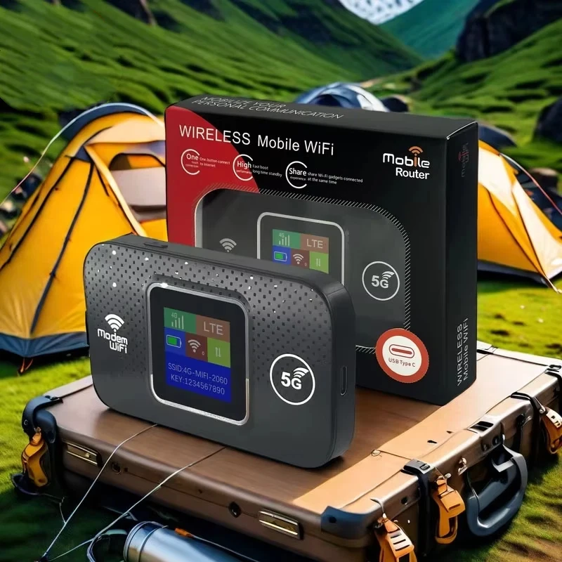 4G 5G Wifi 6 Mobiler Hotspot-Router, unterstützt 10 Benutzer mit SIM-Kartensteckplatz, WLAN-Router, tragbarer WLAN-Hotspot für Zuhause und Reisen Image