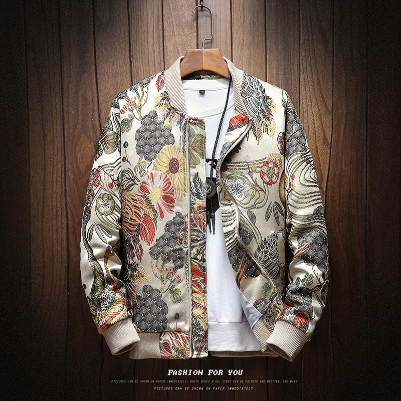 2022 neue Japanische Stickerei männer Jacke Mantel männer Hip Hop Straße Kleidung männer Jacke Bomber Jacke männer Kleidung Plus größe