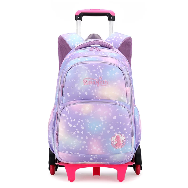 Ensemble de sacs à dos d'école pour enfants, sac à roulettes avec roulettes, sacs d'étudiants mignons, sac d'école pour filles, sac à dos à roulettes