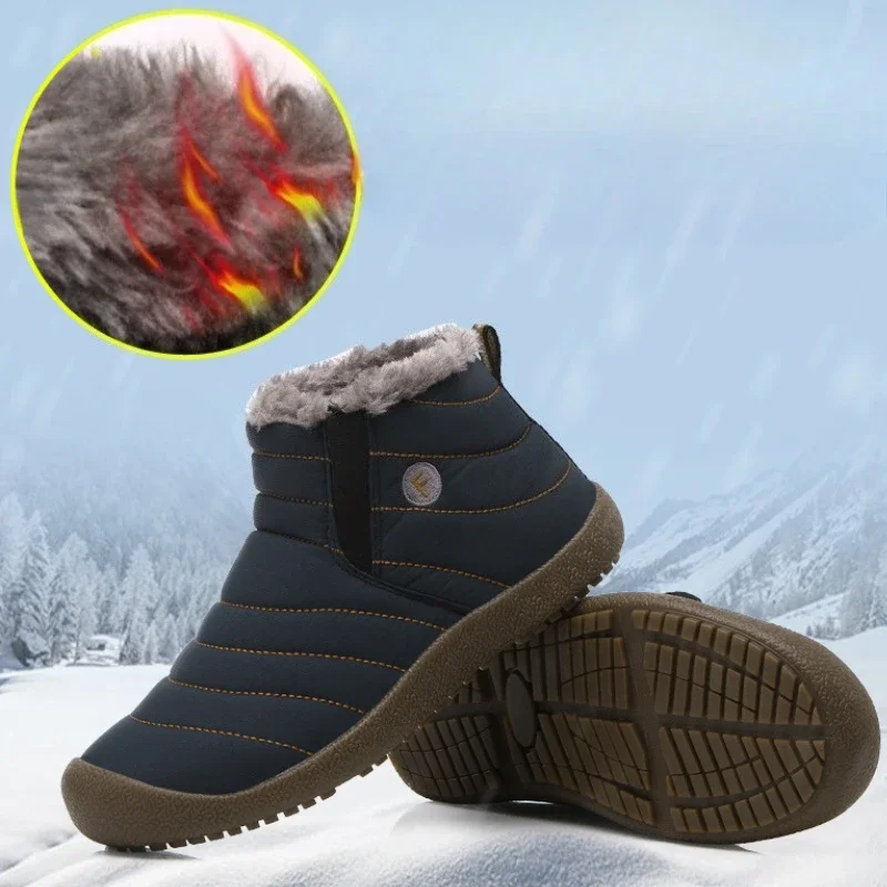 Männer Winter Schuhe Solide 3 Farben männer Schnee Stiefel Plüsch Innen Unten Warm Halten Wasserdichte Ski Stiefel Plus größe 36-48