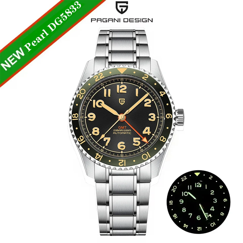 PAGANI DESIGN 2025, NEUE Top PD1784 Perle DG5833 GMT Automatische Mechanische Wasserdichte Männer Uhr Marke Saphirglas reloj hombre Image