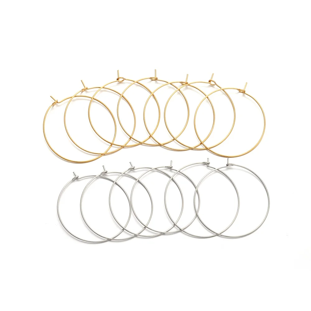 20 teile/los Gold Edelstahl Großen Kreis Draht Hoops Schleife Ohrringe Hohe Qualität für DIY Baumeln Ohrring Schmuck Machen Liefert