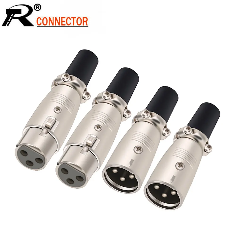 1 teil/los 3Pin XLR Männliche und Weibliche Mikrofon Audio Kabel Stecker Anschlüsse Metall Kanone Kabel Stecker Terminals Image