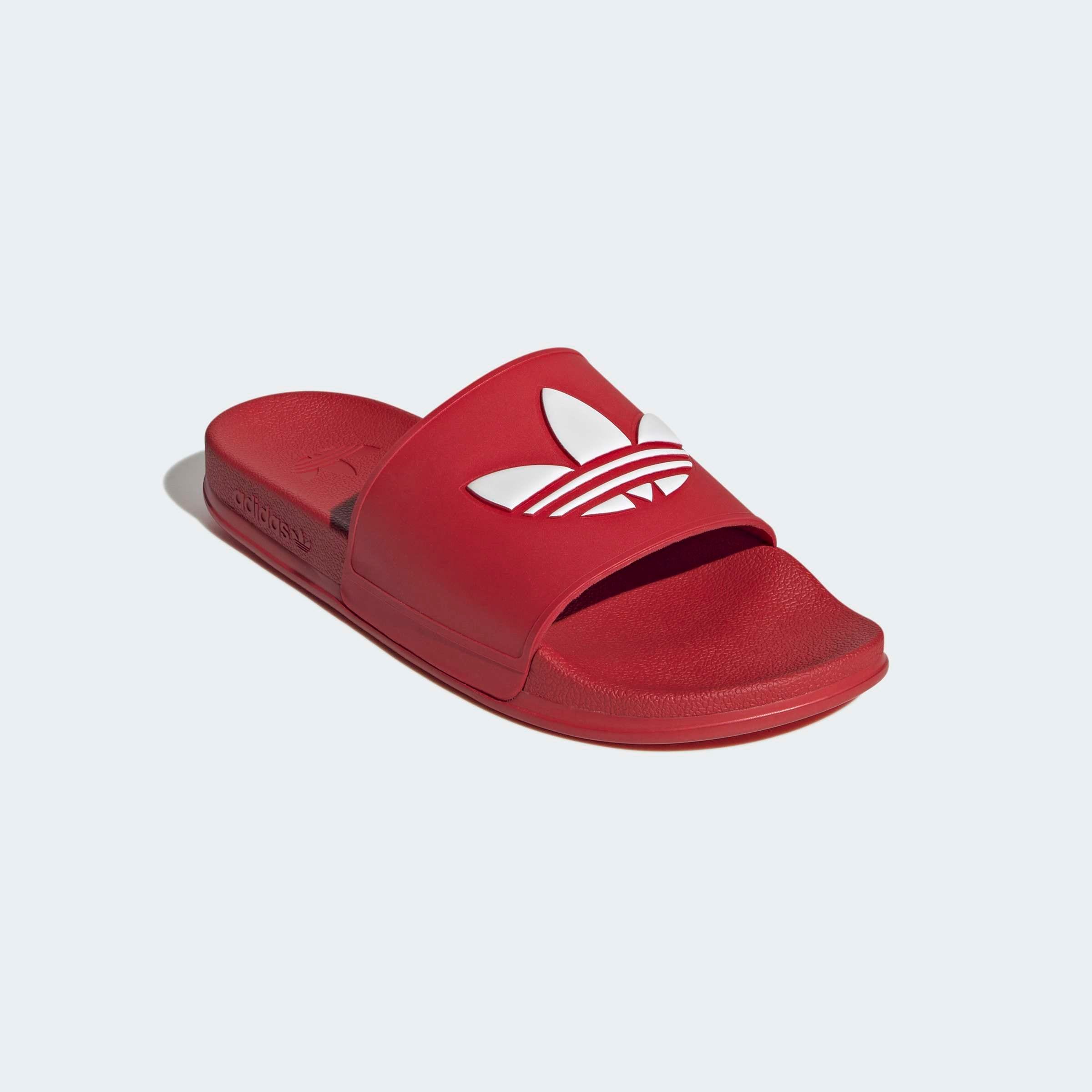 Badesandale ADIDAS ORIGINALS "ADILETTE OG CF BADESCHLAPPEN", Herren, Gr. 46, better scarlet, cloud weiß, better scarlet, Synthetik, Schuhe
