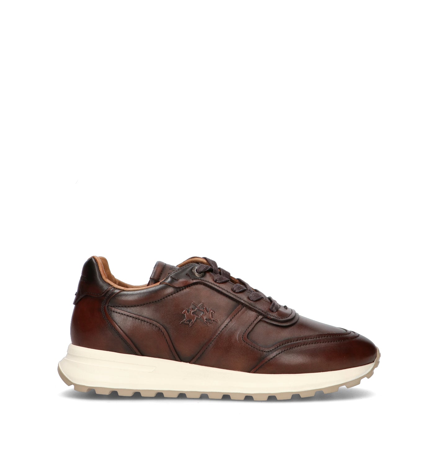 LA MARTINA Sneaker uomo testa di moro in pelle