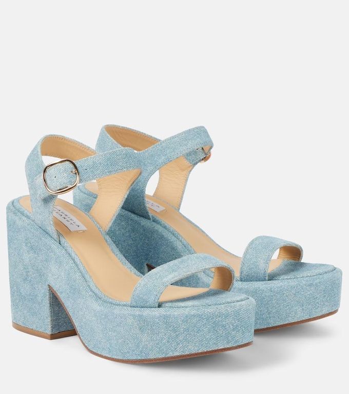 Iman Denim Platform Sandals