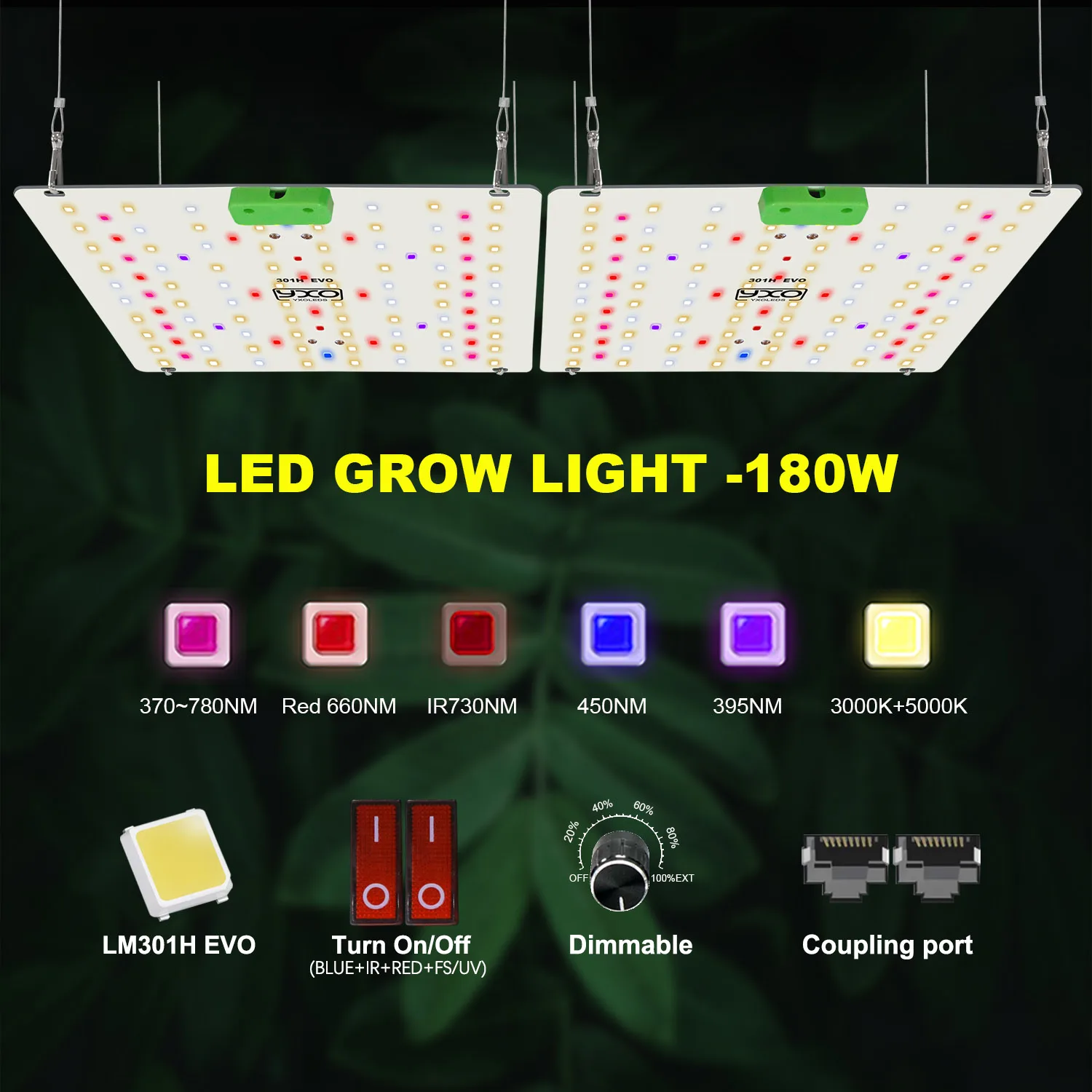 LM301H EVO LED-Wachstumslampe mit 180 W Vollspektrum-Wachstumslampe für Hydrokultur-Gartenbau-Wachstum von Zimmerpflanzen Image