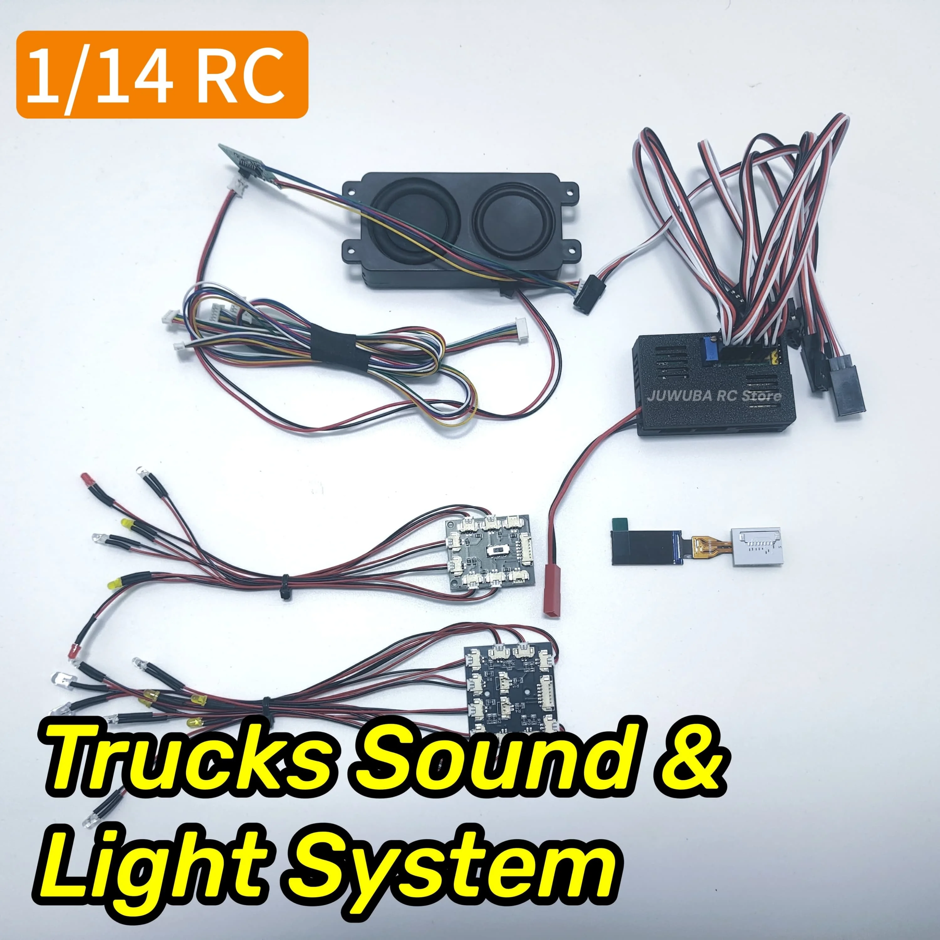 RC Toy Truck Sound- und Lichtsystem für Tamiya Scania V8 Open Pipe 143 MAN TGX FH16 Actros Unimog Kenworth Traktor-LKW 1/14 RC