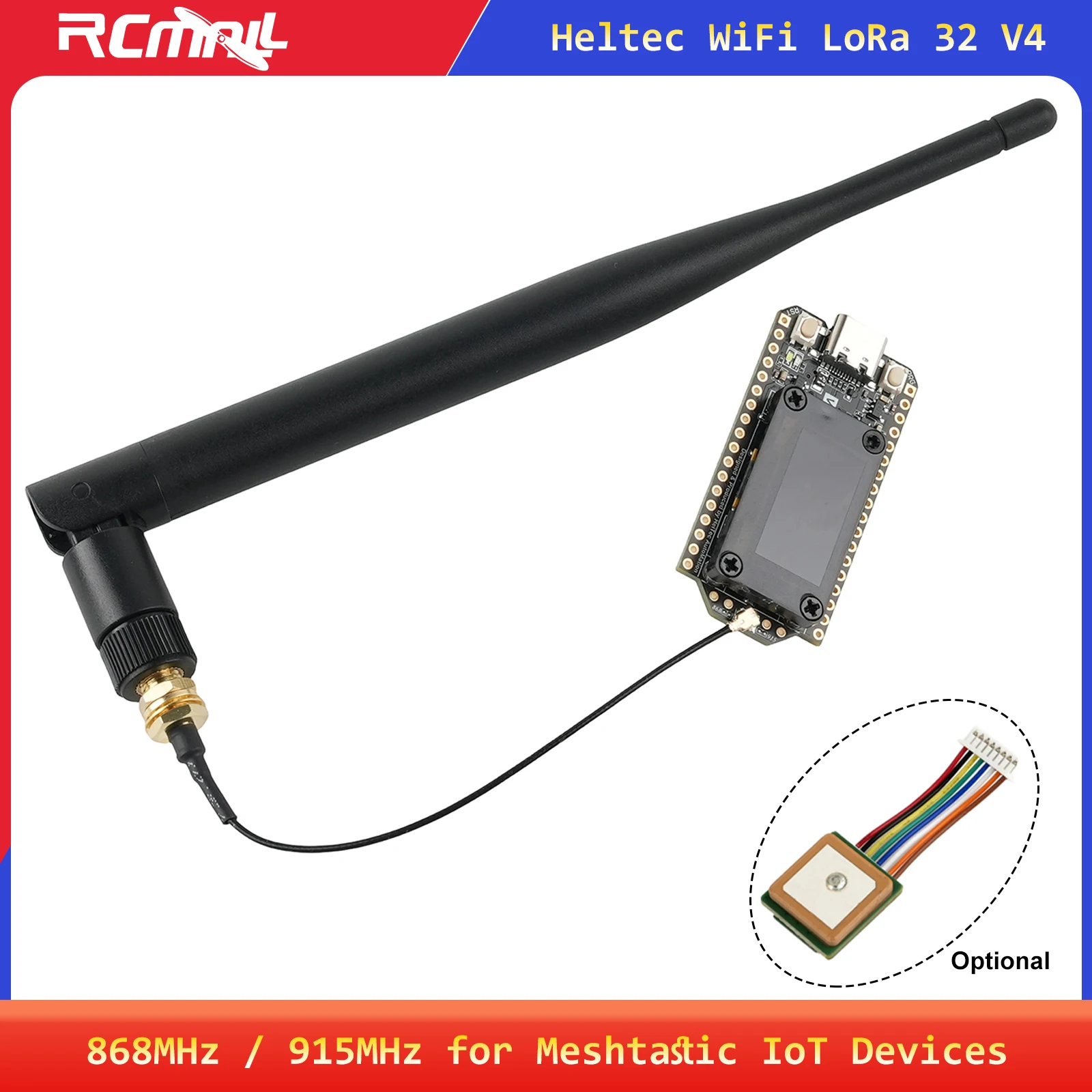 Heltec LoRa32 V4 Meshtastic GPS ESP32 WIFI+BLE SX1262 LoRa 0,96 Zoll OLED Solar Powered Dev-Board Mesh Netzwerk für Arduino IoT Image