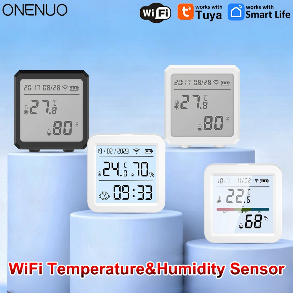 Neueste Smart WIFI Temperatur Feuchtigkeit Sensor Hygrometer Thermometer Smart Leben APP control Monitor Unterstützung Alexa Assistent Image