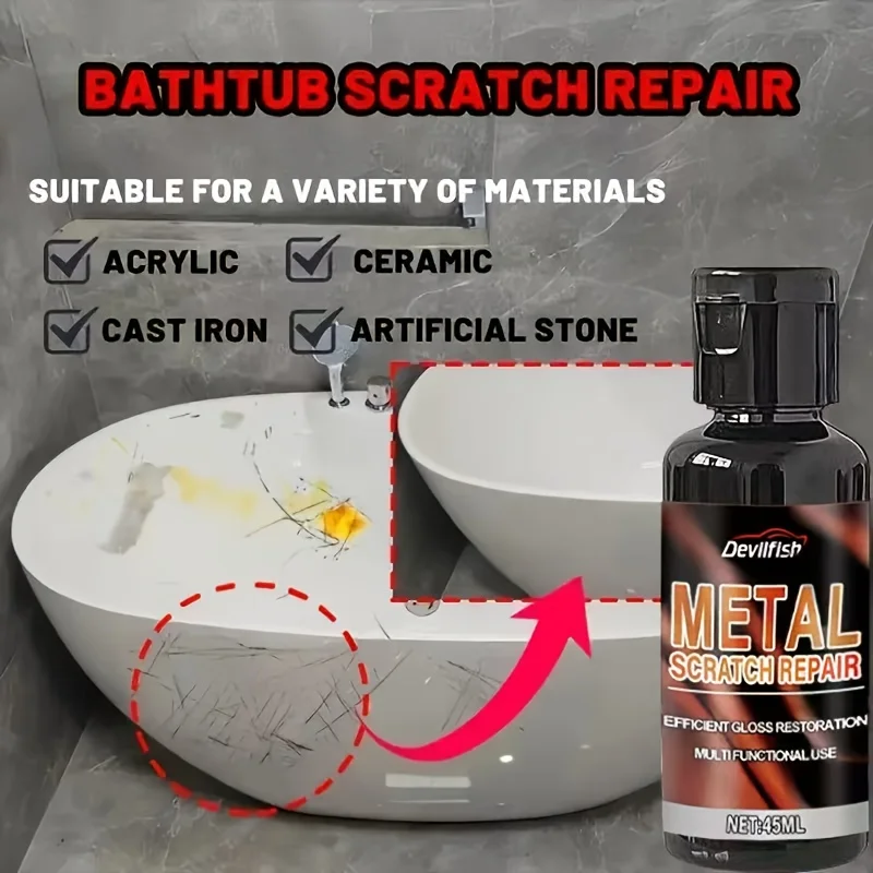 Multifunktionales Kratzerreparaturwachs | Polier- und Reparaturwachs entfernt schnell Kratzer aus Badewannen, Toiletten, Keramik und Glas