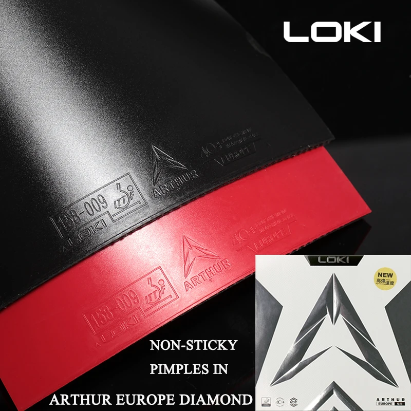 LOKI Arthur Europe Diamond Tischtennis-Gummiplatte Noppen aus nicht klebrigem TTF-zugelassenem Ping-Pong-Gummi mit Carbon-Kuchenschwamm Image
