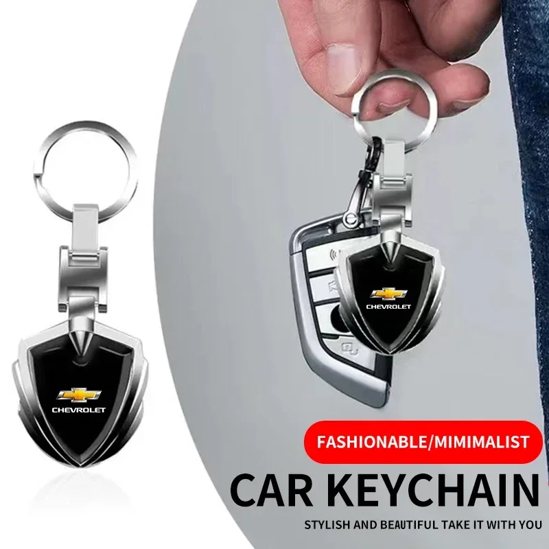 Personalisierter Metall-Auto-Schlüsselanhänger, Geschenk, passend für Chevrolet Silverado Impala Malibu Equinox Cruze Camaro Cavalier Blazer Spark Aveo Image
