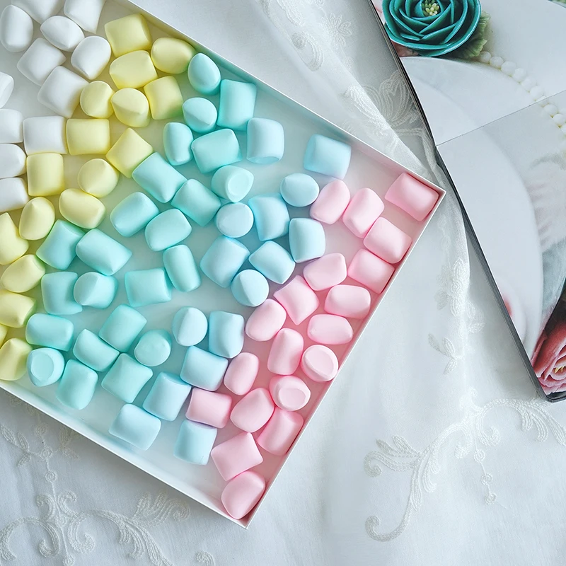 10 Stück künstliche Marshmallows, künstliche Süßigkeiten, Kuchendekoration, Dessert-Kuchendekoration für Schaufensterfotografie, künstlicher Zucker Image