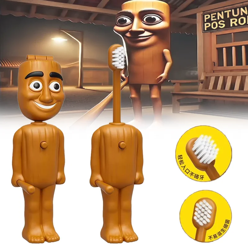 Tung Tungtung Sahur Zahnbürste Italienische Brainrot Anime Zahnpflege Reinigungswerkzeug Kreative lustige weiche Nylonborsten Zahnbürste Image
