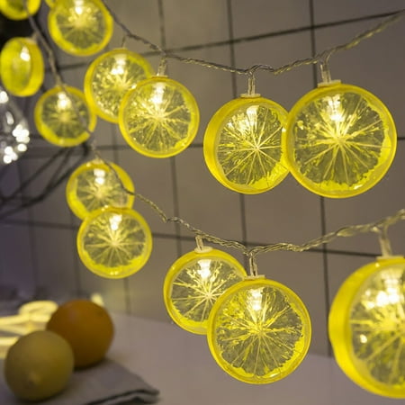 SSZMDLB under $5 LED String Lights Lemon LED String Lights Battery Powered Decorative Lights 10 Light Fairy String For Outdoor Camping Wedding Party Garden Decor Warm Yellow Lighting