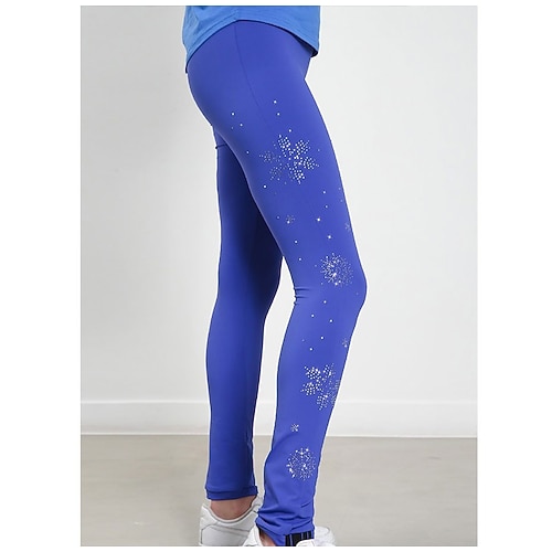 Eiskunstlaufhose Damen Eislaufen Unterteile Königsblau Spandex Dehnbar Training Wettbewerb Eiskunstlaufkleidung Thermowarm Klassisch Kristall / Strass Eislaufen Eiskundstlauf Image