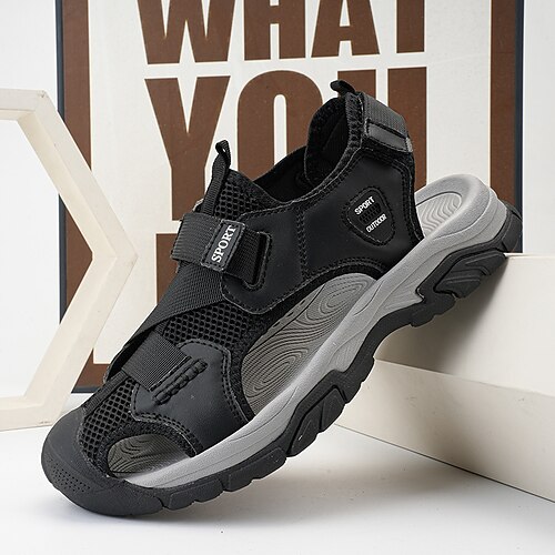 Marineblaue sportliche Herrensandalen – leicht und strapazierfähig mit Klettverschluss und verstellbarer Passform, perfekt für Outdoor-Abenteuer Image