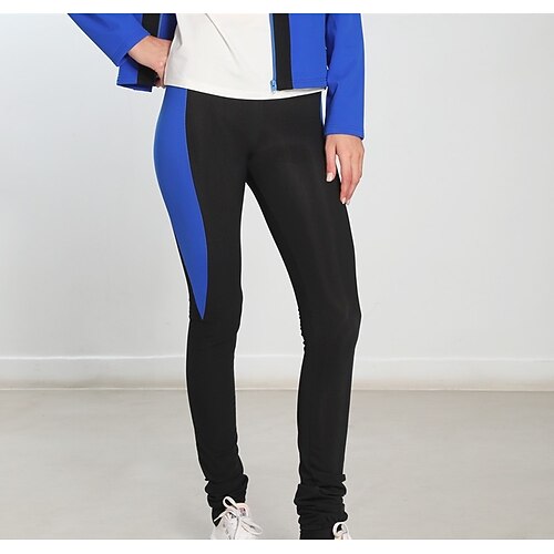 Eiskunstlaufhose Damen Eislaufen Unterteile Schwarz blau Spandex Dehnbar Training Wettbewerb Eiskunstlaufkleidung Thermowarm Klassisch Kristall / Strass Eislaufen Eiskundstlauf Image