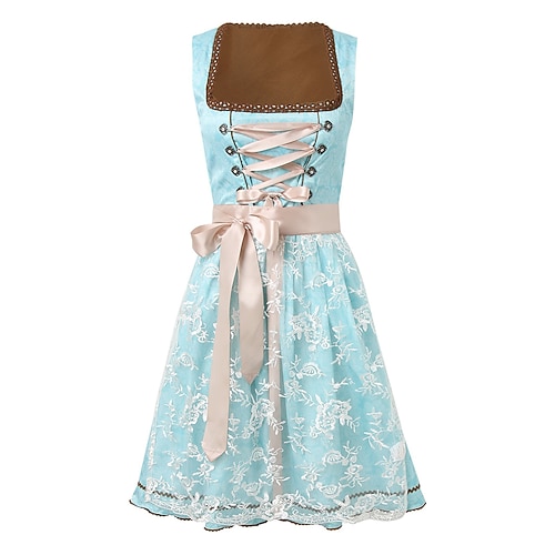 Oktoberfest Kleid Schürze Dirndl Dienstmädchen Bayerisch Deutsch München Wiesn Damen Party Bier Festival Stoff im traditionellen Stil Ohne Bluse Image