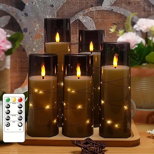 Kerze Kabellos Weihnachten Einfach Modern AA-Batterienbetrieben 5 Stück Image