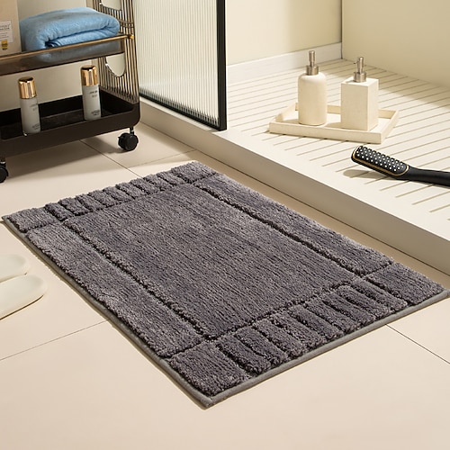 Dicke, rutschfeste, saugfähige und schnelltrocknende Badematte für Dusche, WC und Eingangsbereich Image