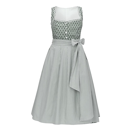 Oktoberfest Kleid Dirndl Trachtenkleider Dienstmädchen Bayerisch Deutsch Wiesn Damen Stoff im traditionellen Stil Kleid Schürze Ohne Bluse Image