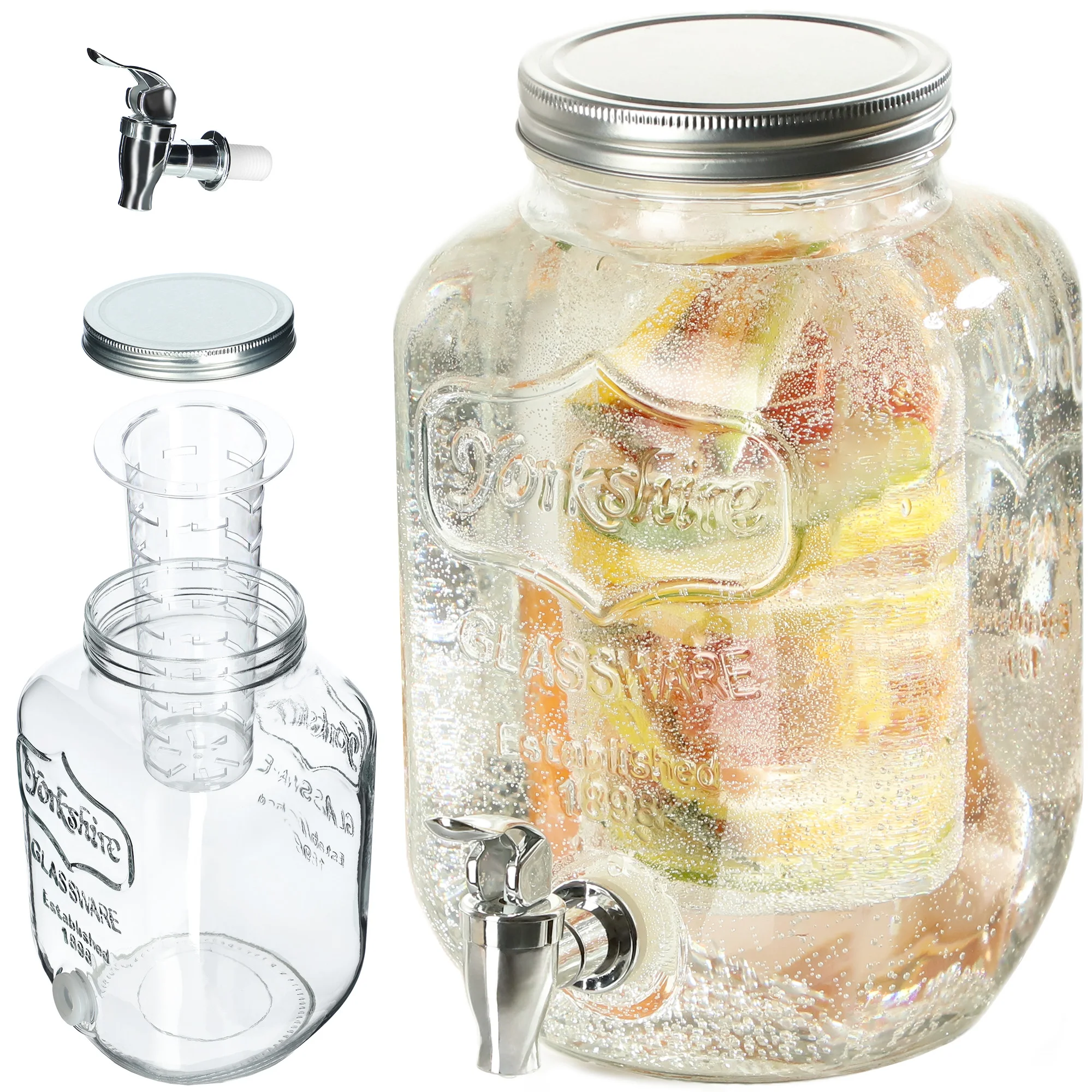 KADAX 4L Glas-Wasserwagen, Glas, Limonadenäfte mit Einlage Image