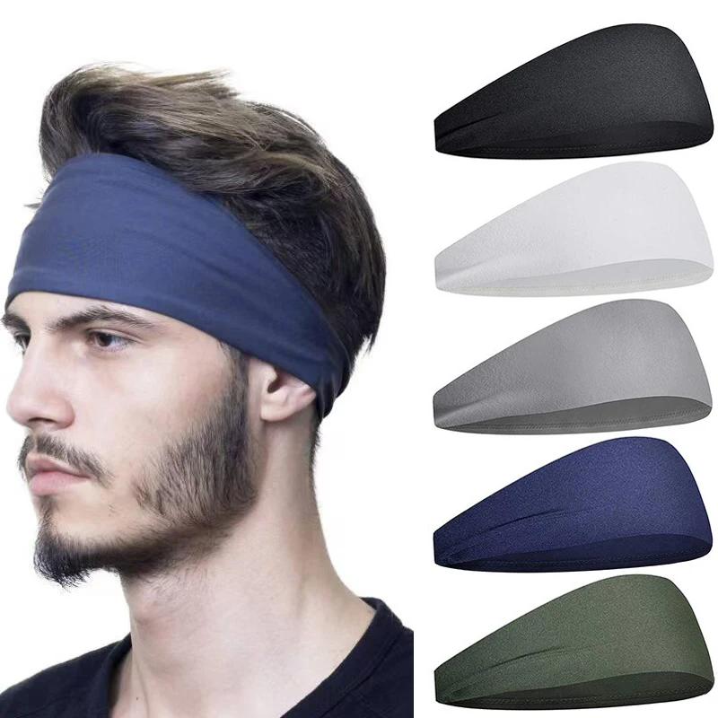 Einfarbiges Sport-Strickstirnband, neutrales Yoga-Stirnband, ganzjährig, universelles, schweißabsorbierendes Fitness-Lauf-Kopftuch Image