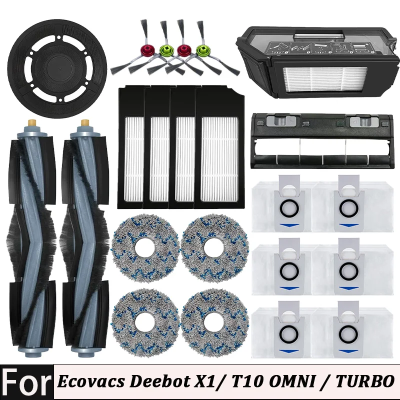 Für Ecovacs Deebot X1/ T10 OMNI / TURBO Zubehör Roboter Staubsauger Teile Mopp Staubbeutel Hepa-Filter Hauptseite pinsel Mülleimer Image