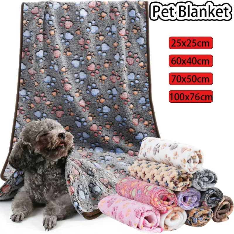 Morbida e soffice coperta per animali domestici di alta qualità Coperta per dormire per cani in flanella Modello con stampa zampa Tappetino per criceti Coperte calde e confortevoli per cani e gatti