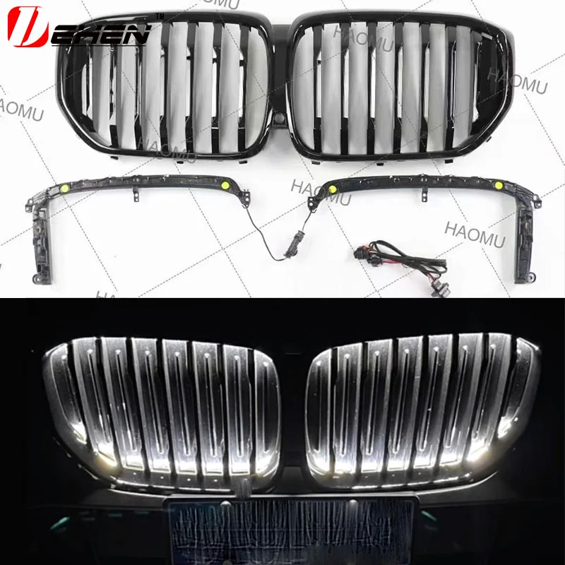 LED-Lichtgitter für BMW New 5 Series G30 X3 i3 G01 G08 G20 3 Series Nierengitter vorne M5 Grillgitter M Sport mit Lampe 2021–2023 Image