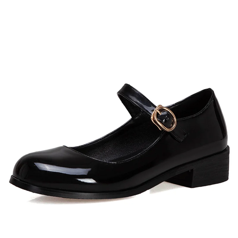 Frühling Loafer Schuhe Für Frauen Casual Patent Dance Mary Jane Schuhe Damen Elegante Riemen Wohnungen Herbst Bequeme Große Größe 45