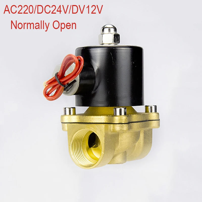 Elektrisches Magnetventil 1/4 Zoll 3/8 Zoll 1/2 Zoll 3/4 Zoll 1 Zoll DN8/10/15/20/25/50, normalerweise offen, pneumatisch, für Wasser, Öl, Luft, 12 V, 24 V, 220 V Image