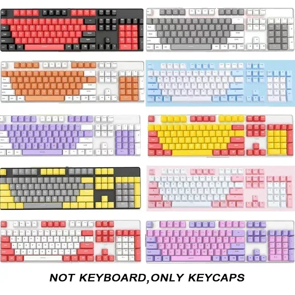 104 Stück ABS Universal mechanische Tastatur Tastenkappen ergonomische leere Tastenkappen für Cherry MX Tastatur Ersatz OEM hintergrundbeleuchtete Tastenkappe Image