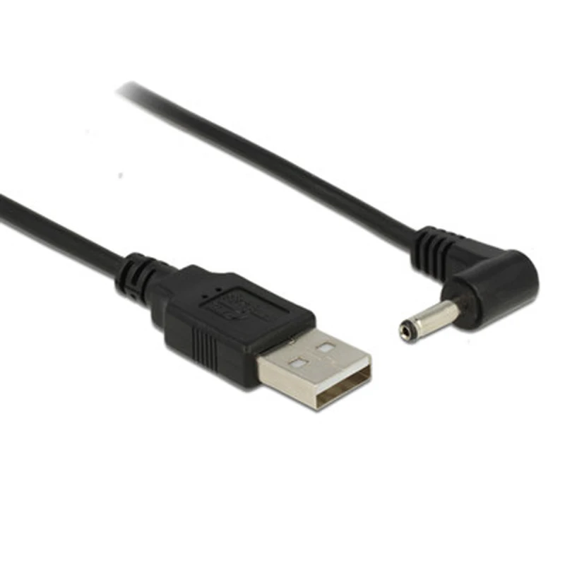Schwarzes Ellenbogen 90 USB-Stecker auf Stecker DC-Stromkabel DC 5,5 * 2,5 mm 3,5 * 1,35 mm Ladekabel 5,5 * 2,1 mm USB-Verlängerungskabel 0,8 m Image