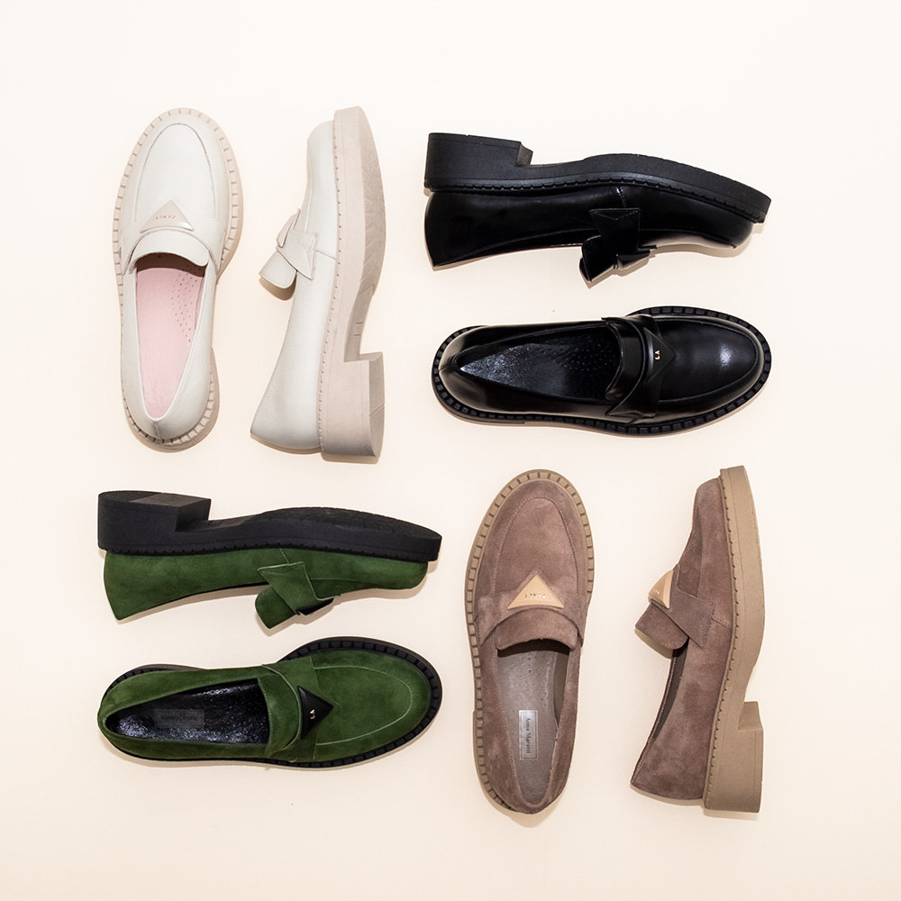 Liza - Saldi 8 mocassini in pelle US, scarpe da donna verdi, scarpe da donna con plateau nere, mocassini con plateau spessi, mocassini neri, scarpe An