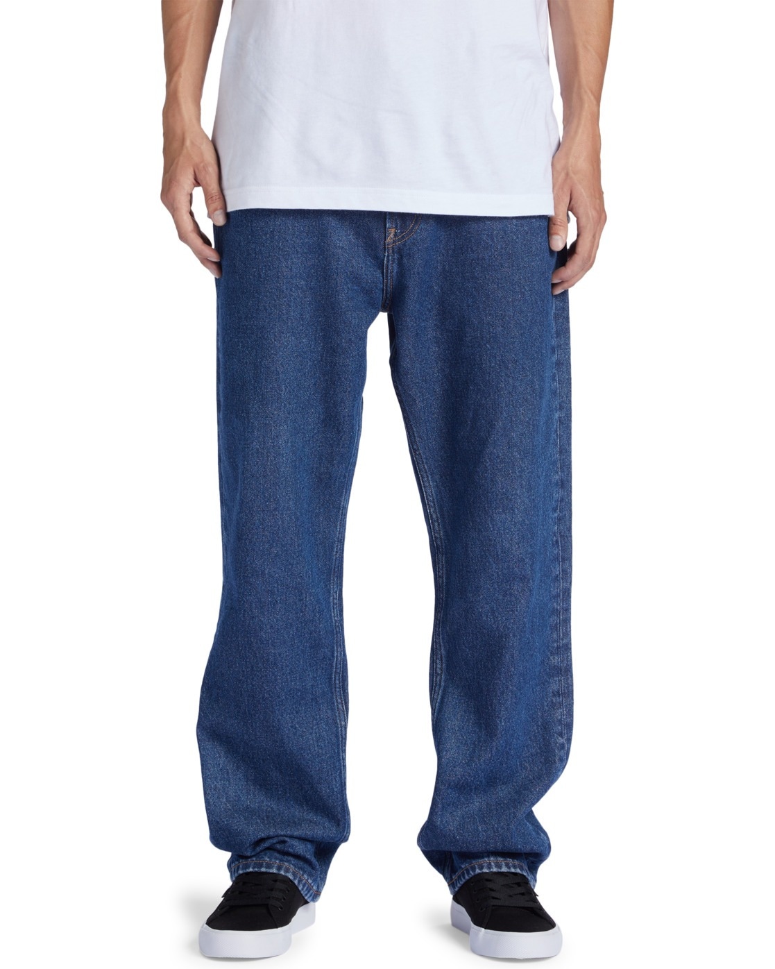 Relax-fit-Jeans DC SHOES "Worker", Herren, Gr. 36(XL) / Länge 34(L), Länge 34, blau (indigo schwarz), 80% Baumwolle, 20% Baumwolle, Jeans