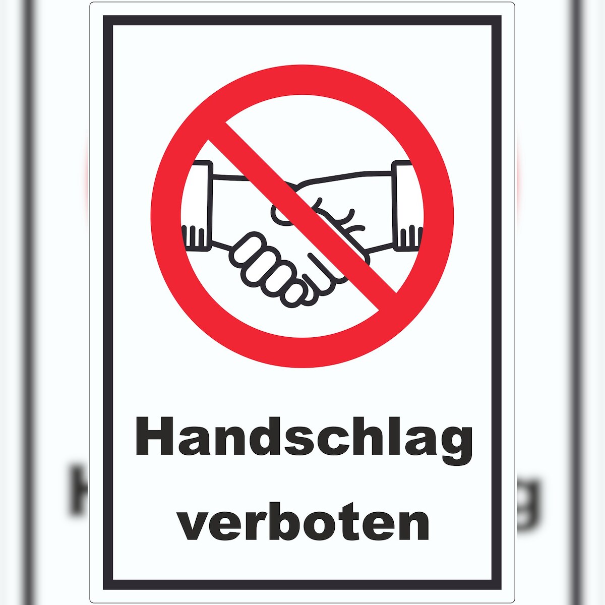 HB-Druck Handschlag verboten Aufkleber kein Händeschütteln Symbol und Text Aufkleber A8 (52x74mm) Image