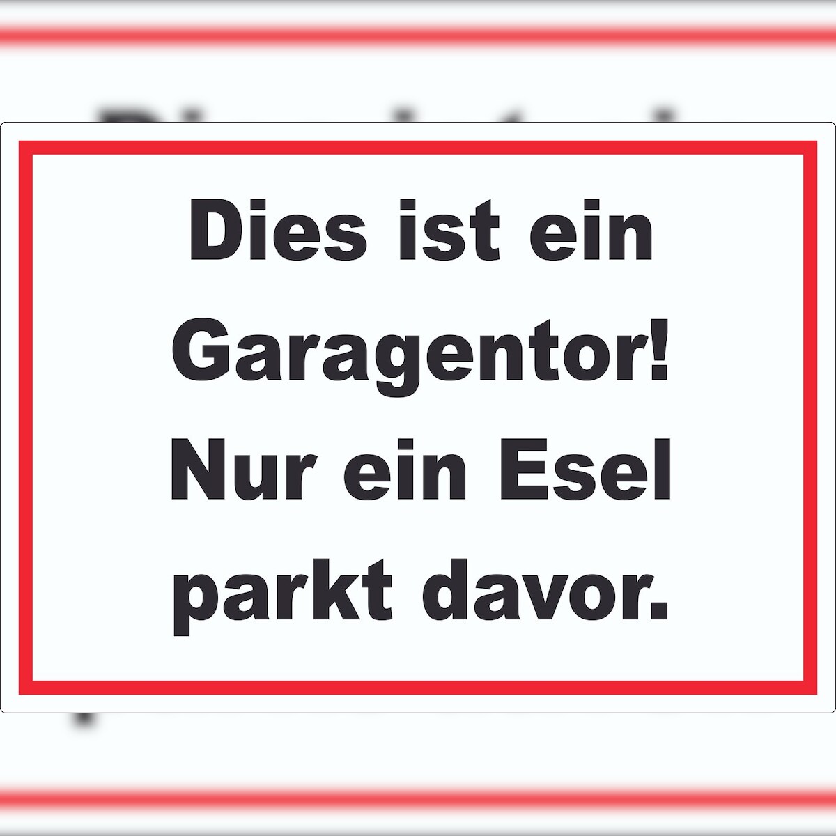 HB-Druck Dies ist ein Garagentor nur ein Esel parkt davor Aufkleber A1 (594x841mm) Image