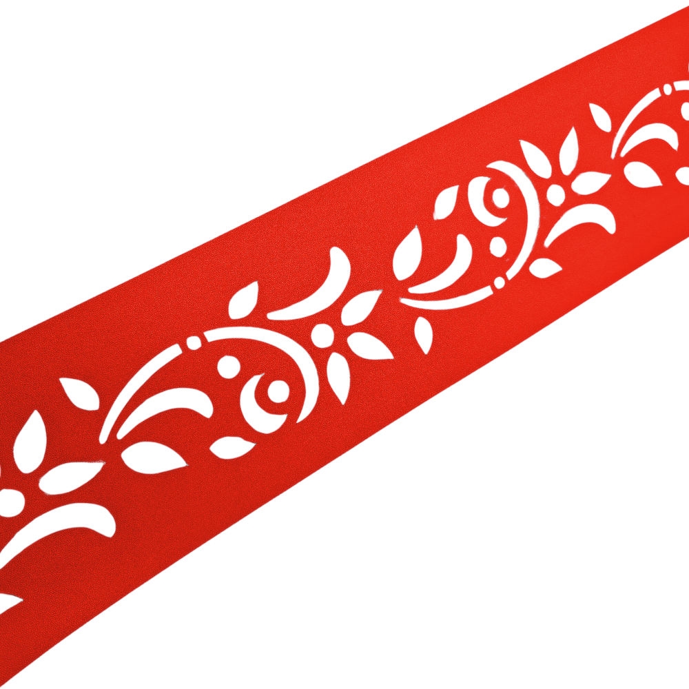 zaun|zu® Sichtschutz PREMIUM Dekor Floral1 Sichtschutz Rot 2,55m Image