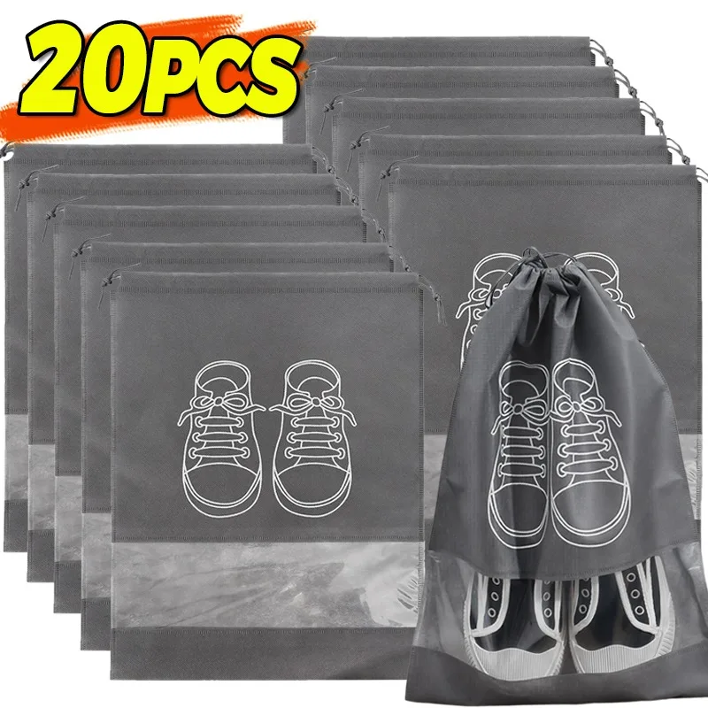 20-1PCS Schuhe Lagerung Tasche Vlies Kordelzug Schuh Staub Taschen Tragbare Reise Schuhe Organizer Beutel Hause lagerung Organisation